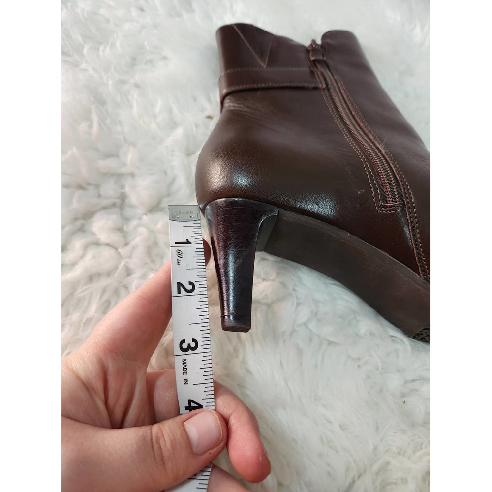 Talbots Brown Leather Ankle Boots with Buckle - Picture 8 of 9